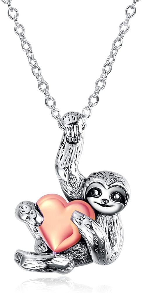 Sloth Gifts Sloth Heart Necklace