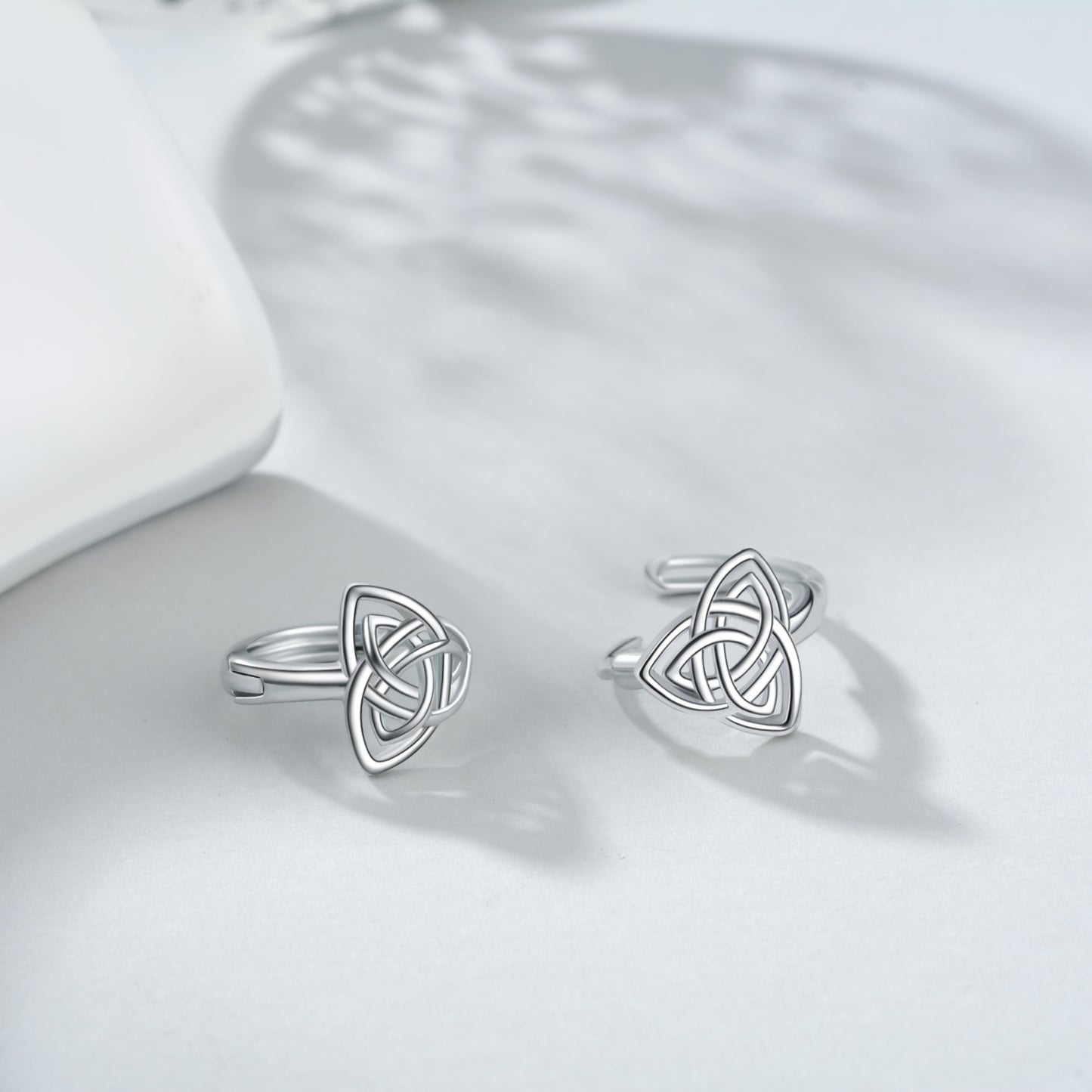 Triangle Celtic Knot Hoop Earrings