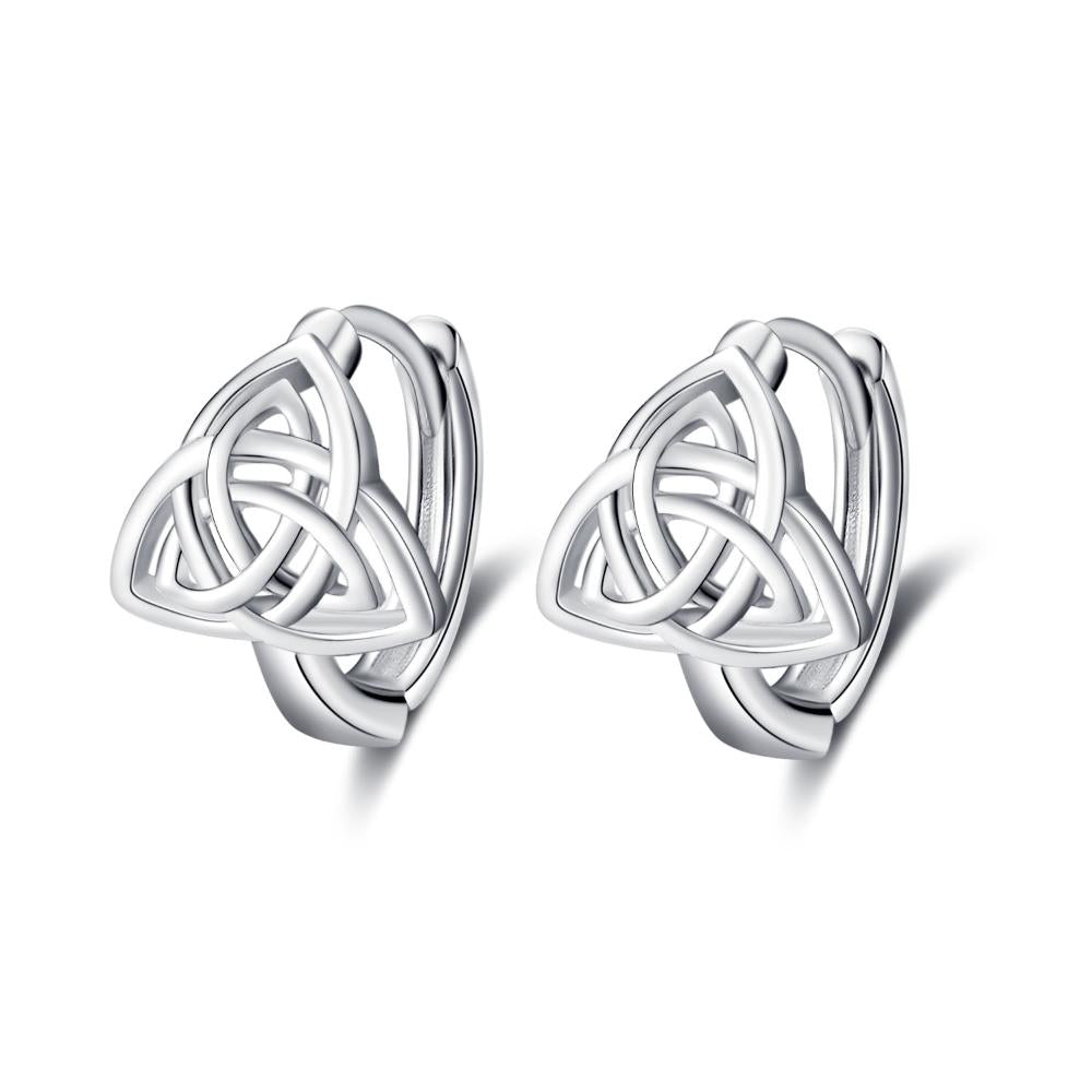 Triangle Celtic Knot Hoop Earrings