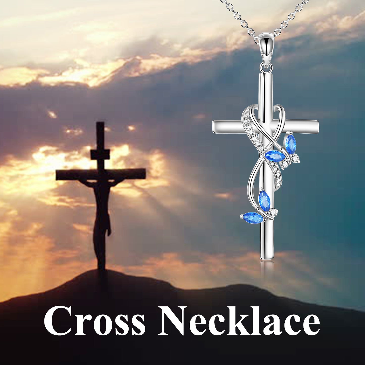 Zirconia Infinite Cross Butterfy Necklace