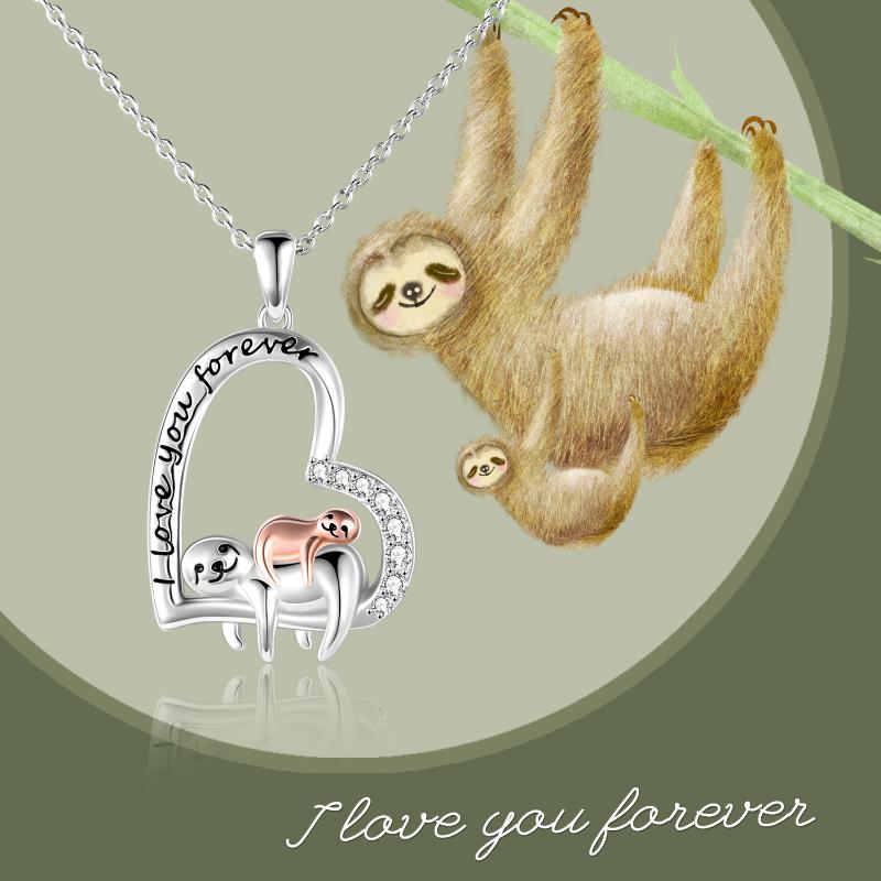 Silver Sterling Sloth Necklace