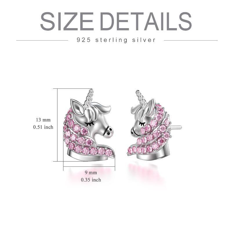 Sterling Silver Unicorn Stud Earrings