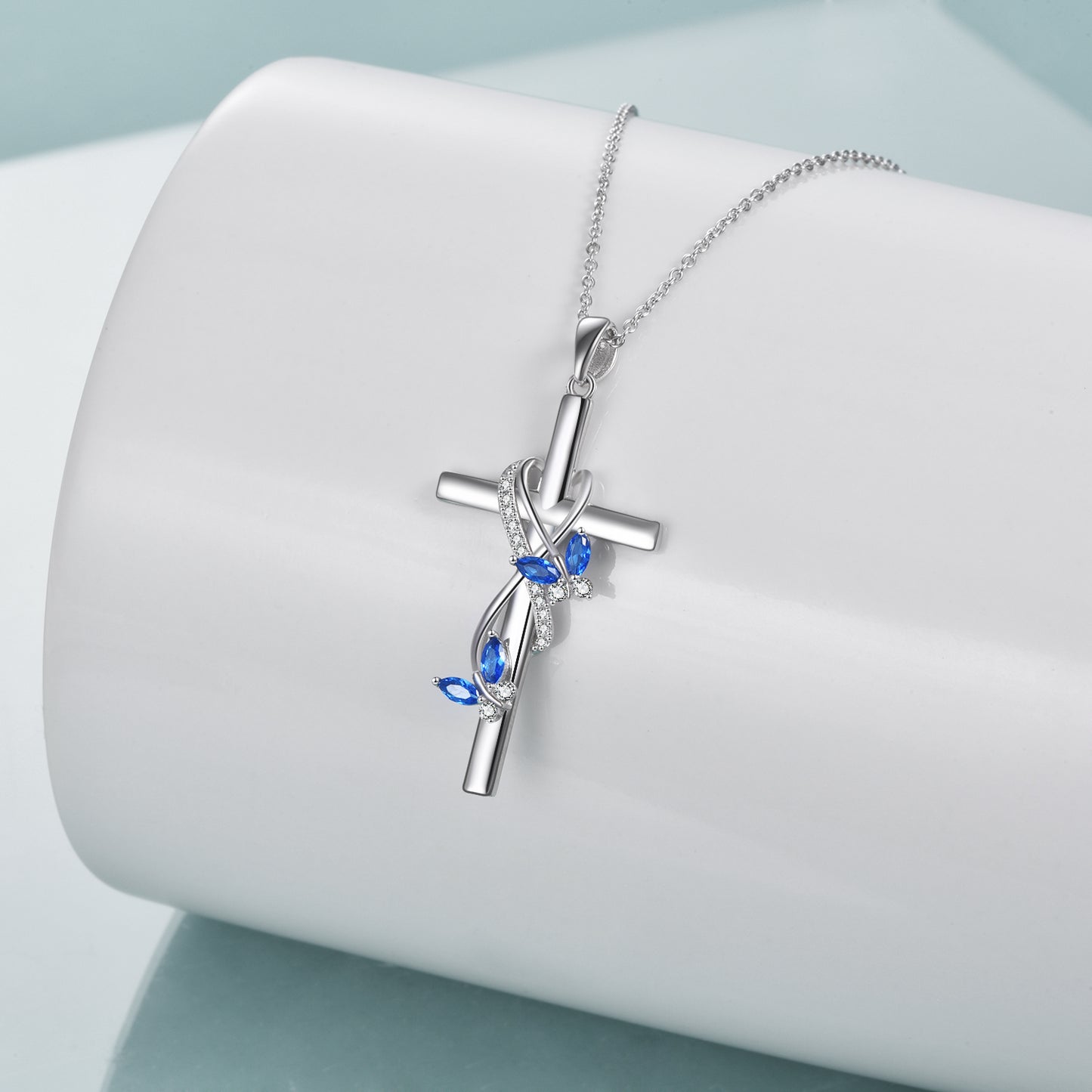 Zirconia Infinite Cross Butterfy Necklace