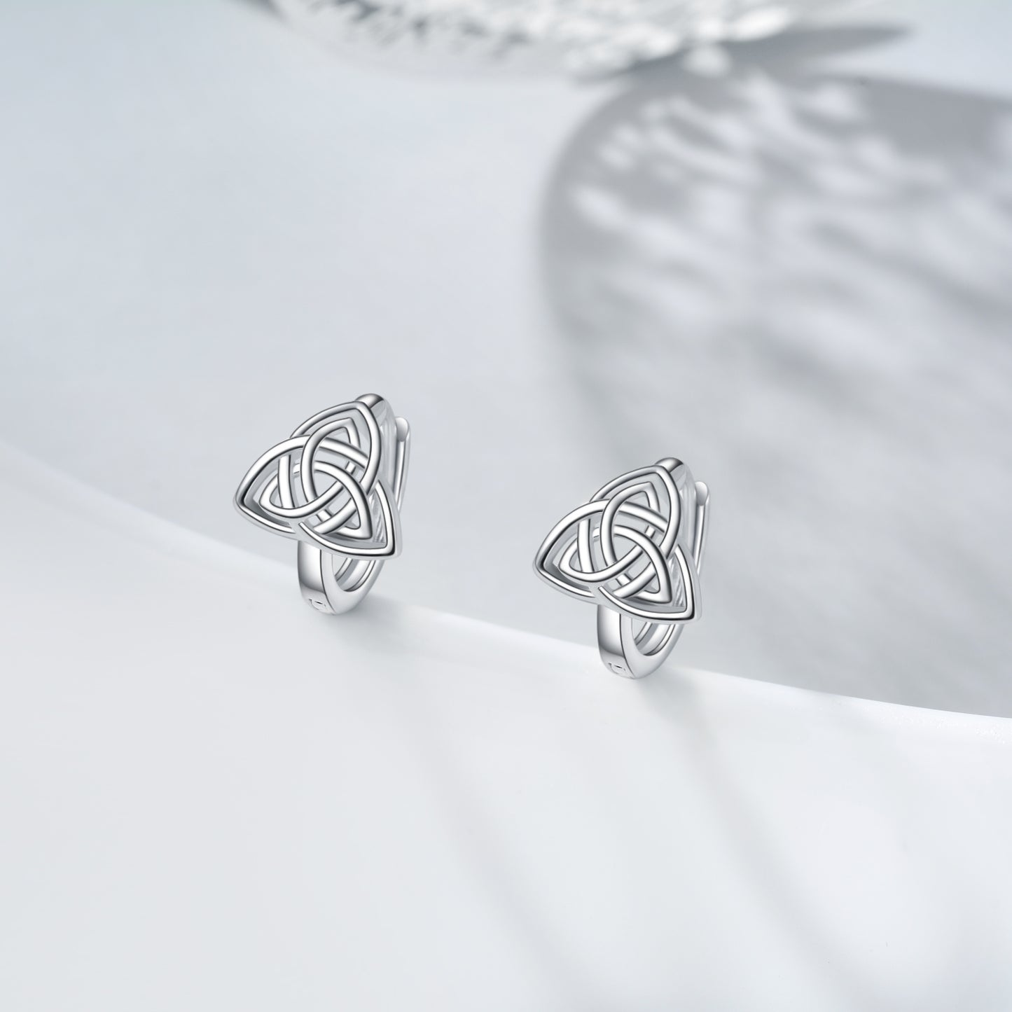 Triangle Celtic Knot Hoop Earrings