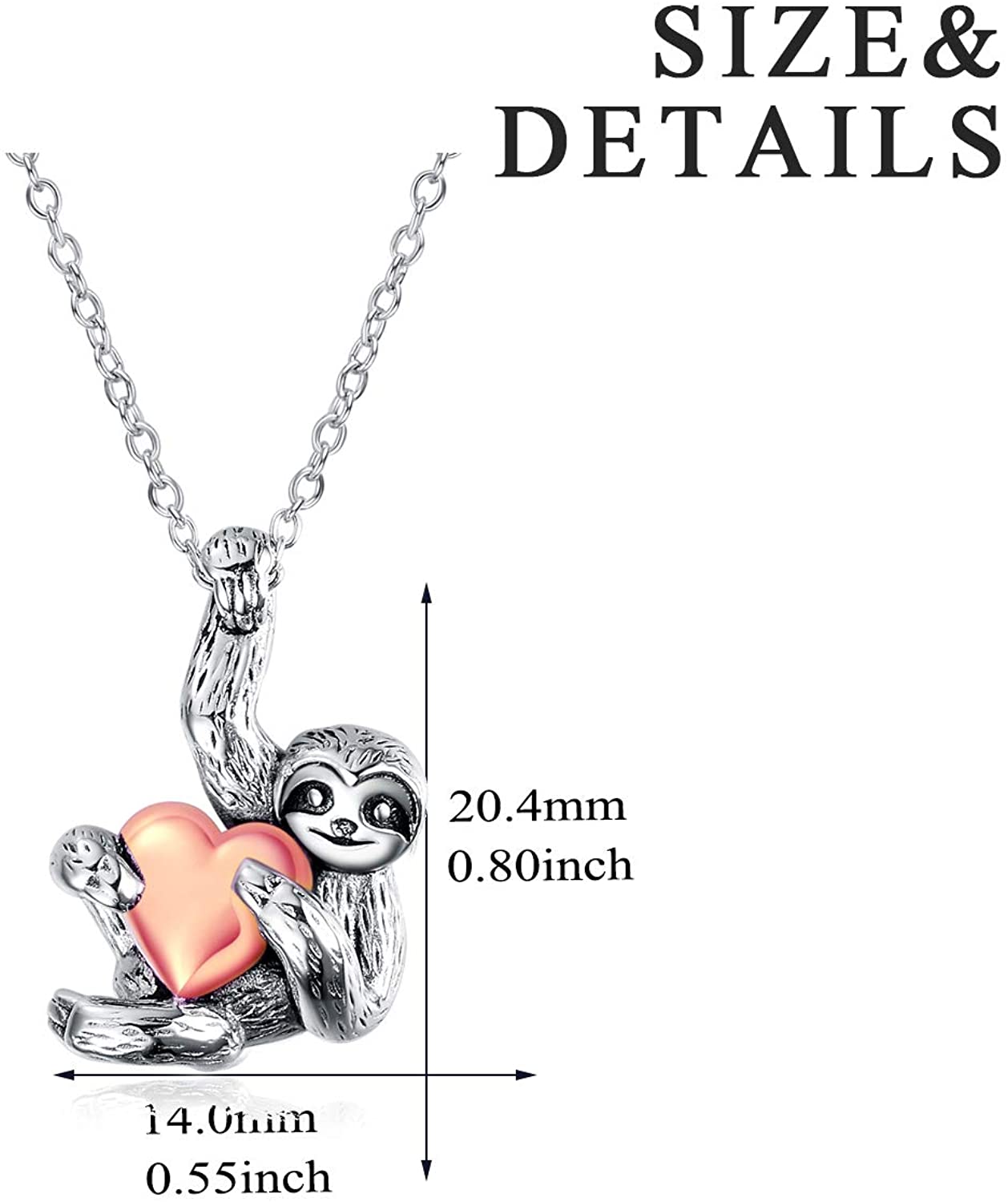 Sloth Gifts Sloth Heart Necklace